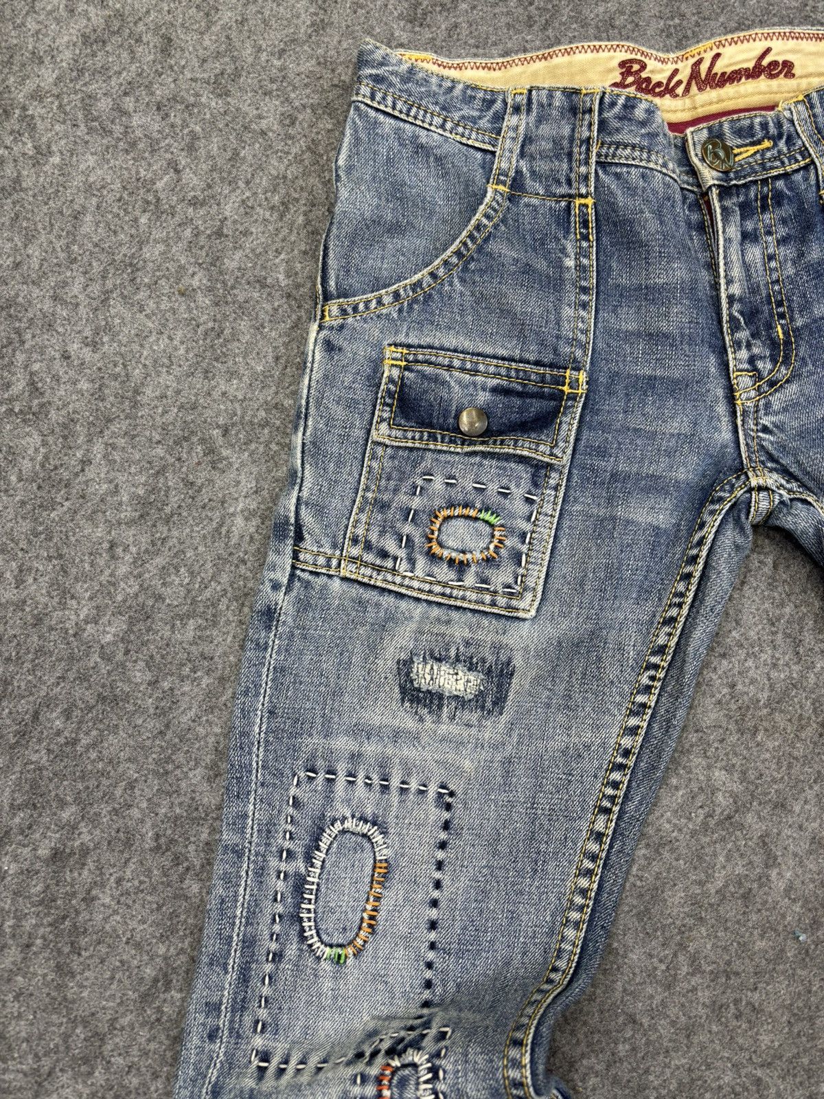 Japanese Brand 💥Crazy Work Flare💥Back Number Sashiko Patchwork Denim F849 Size US 30 / EU 46 - 5 Thumbnail