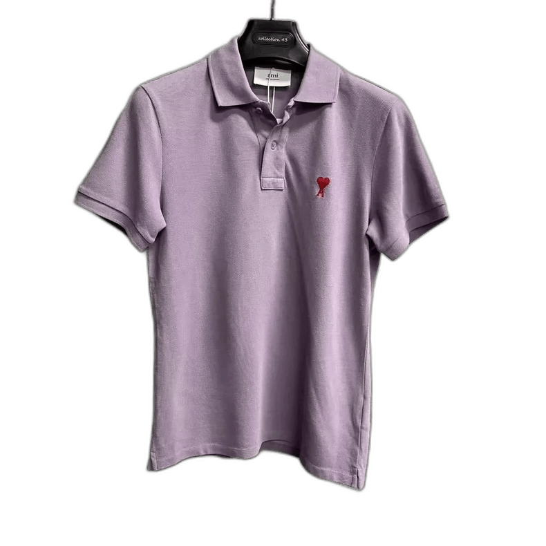 AMI Deep Purple Heart Logo Short Sleeve Polo Size US XS / EU 42 / 0 - 1 Thumbnail