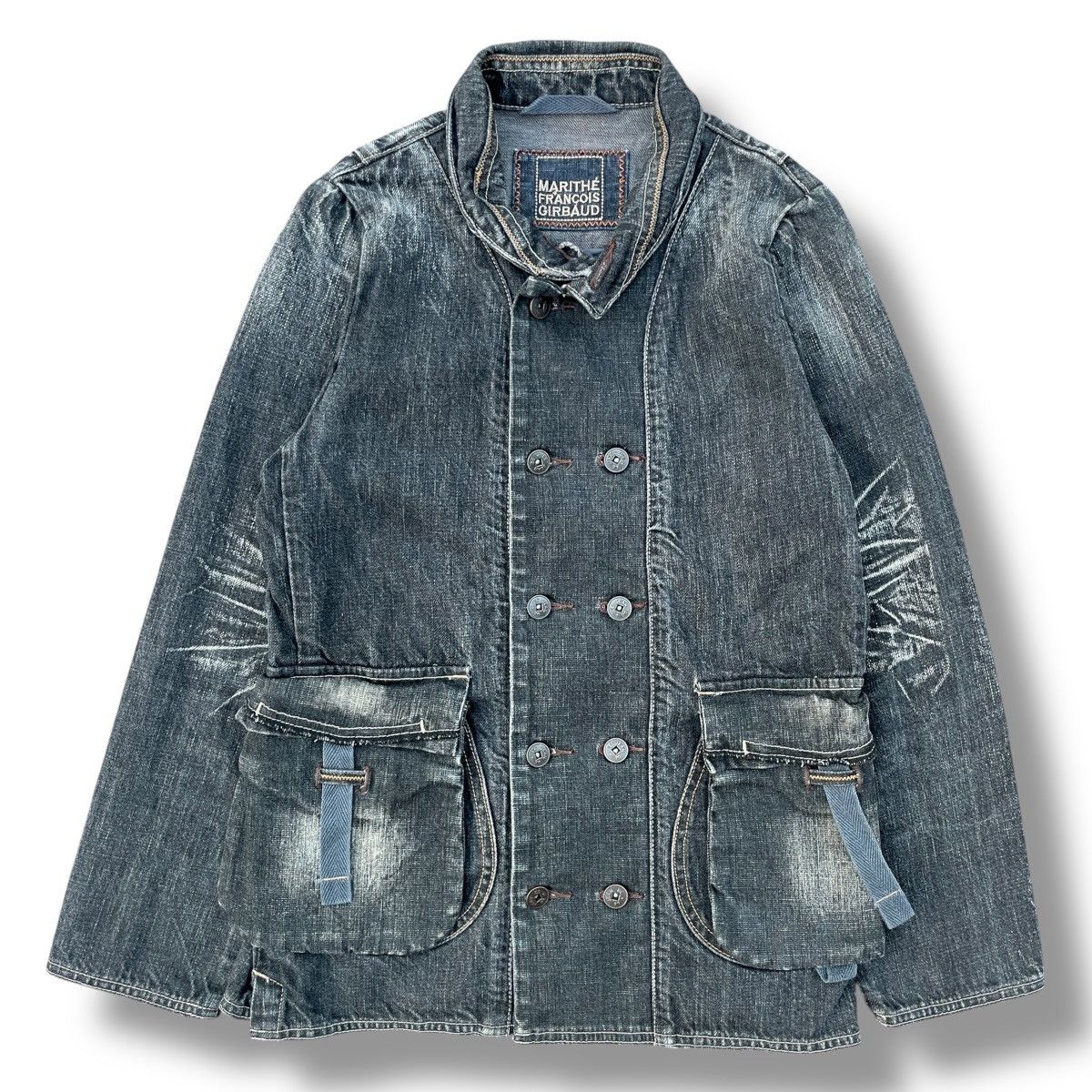 Marithe + Francois Girbaud VINTAGE Marithe Francois Girbaud 90s Bondage Denim Jacket Size S / US 4 / IT 40 - 2 Thumbnail
