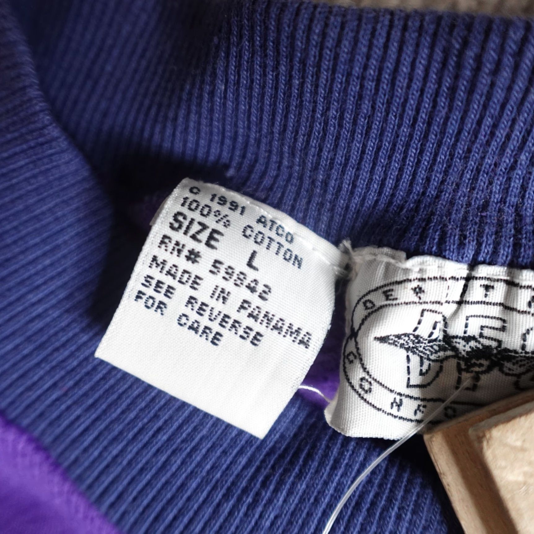 Vintage VINTAGE Depart From Conformity Football Sweatshirt XL Blue Crew Neck Pullover Mens Long Sleeve Embroidered Graphic Print Size Regular Cotton Size US XL / EU 56 / 4 - 5 Thumbnail