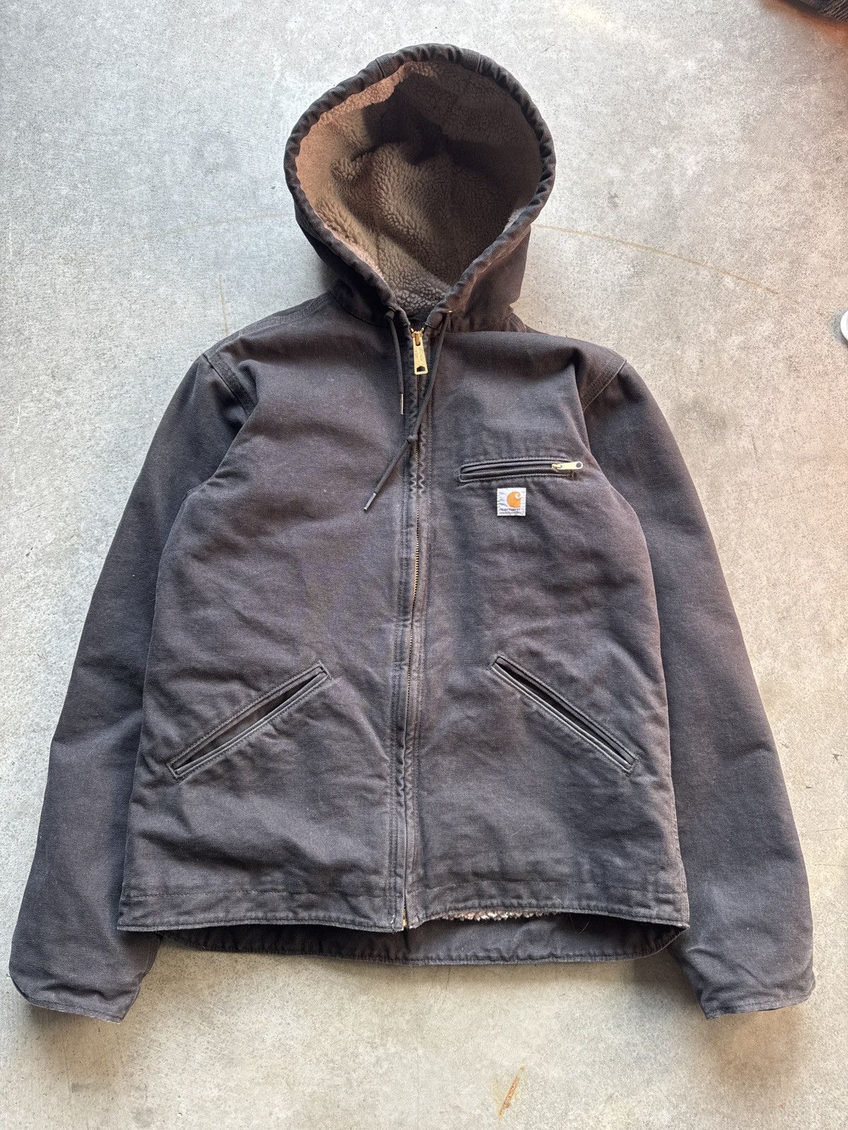 Carhartt Crazy vtg 90’s faded carhartt zip up hooded jacket workwear Size US S / EU 44-46 / 1 - 1 Thumbnail