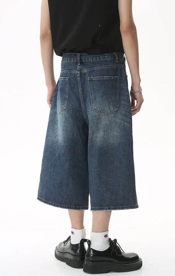 Japanese Brand Kahori x Chie Loose fit wide-leg flared denim shorts Size US 32 / EU 48 - 6 Thumbnail