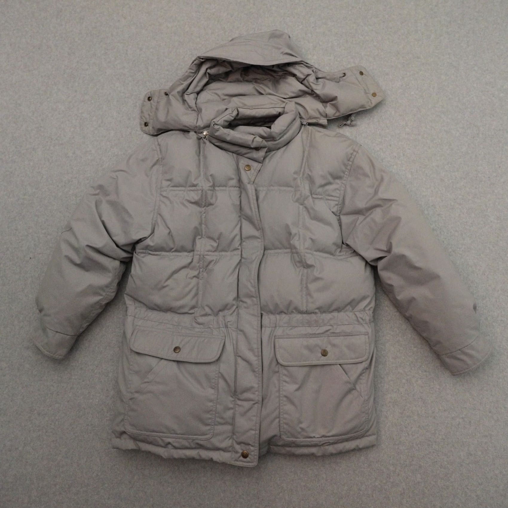 Eddie Bauer VTG 80s Eddie Bauer Goose Down Hooded Full Zip Parka Gray XL (23X30) Adult Mens Size US XL / EU 56 / 4 - 2 Thumbnail