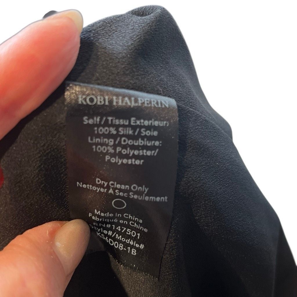 KOBI HALPERIN New Kobi Halperin Black Silk Maxi Dress with Pleated Necklin Size M / US 6-8 / IT 42-44 - 13 Thumbnail