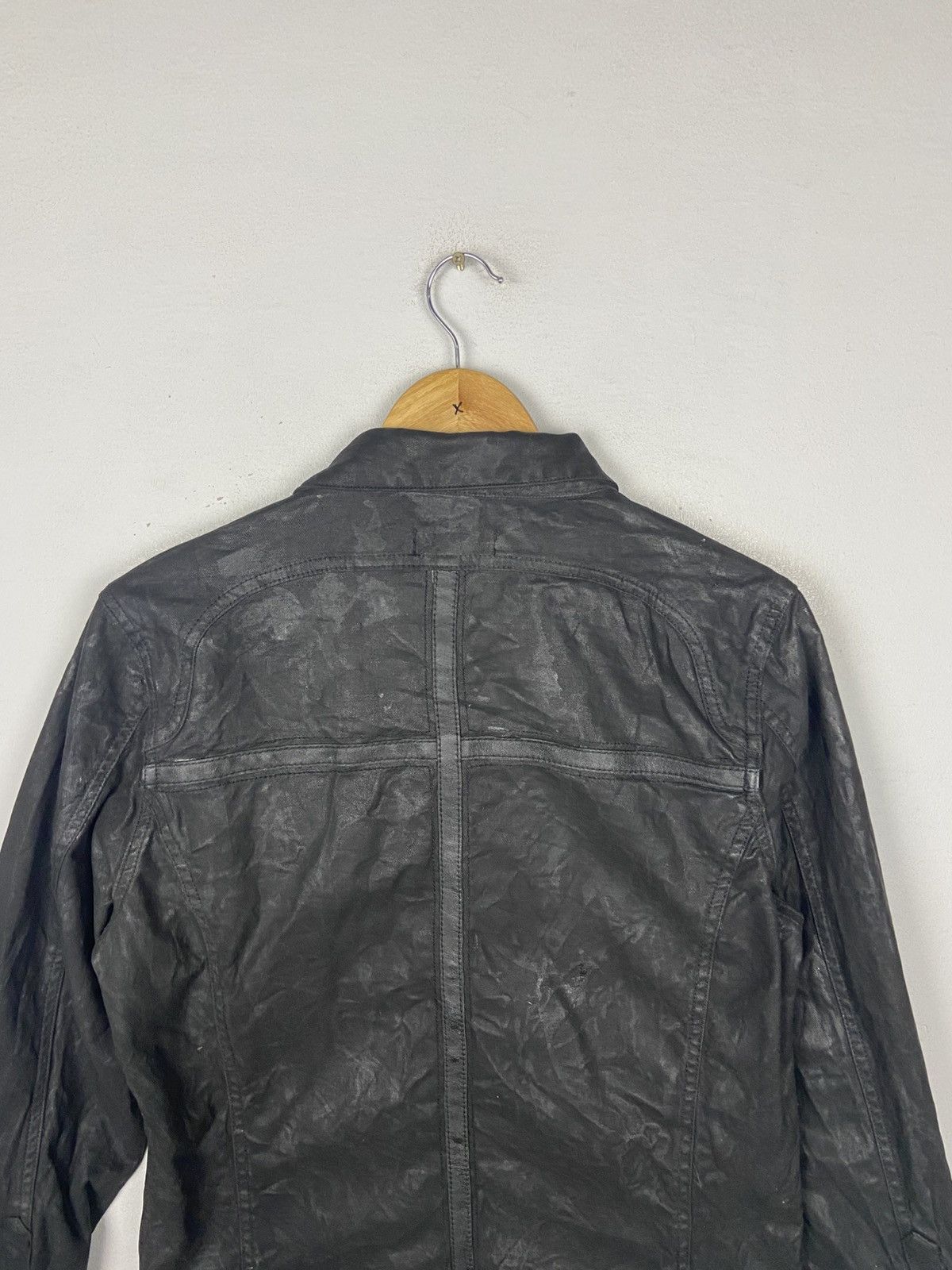 Japanese Brand Black Gothic Coated DRKSHDW Biker Shirt Jacket Size US L / EU 52-54 / 3 - 9 Thumbnail