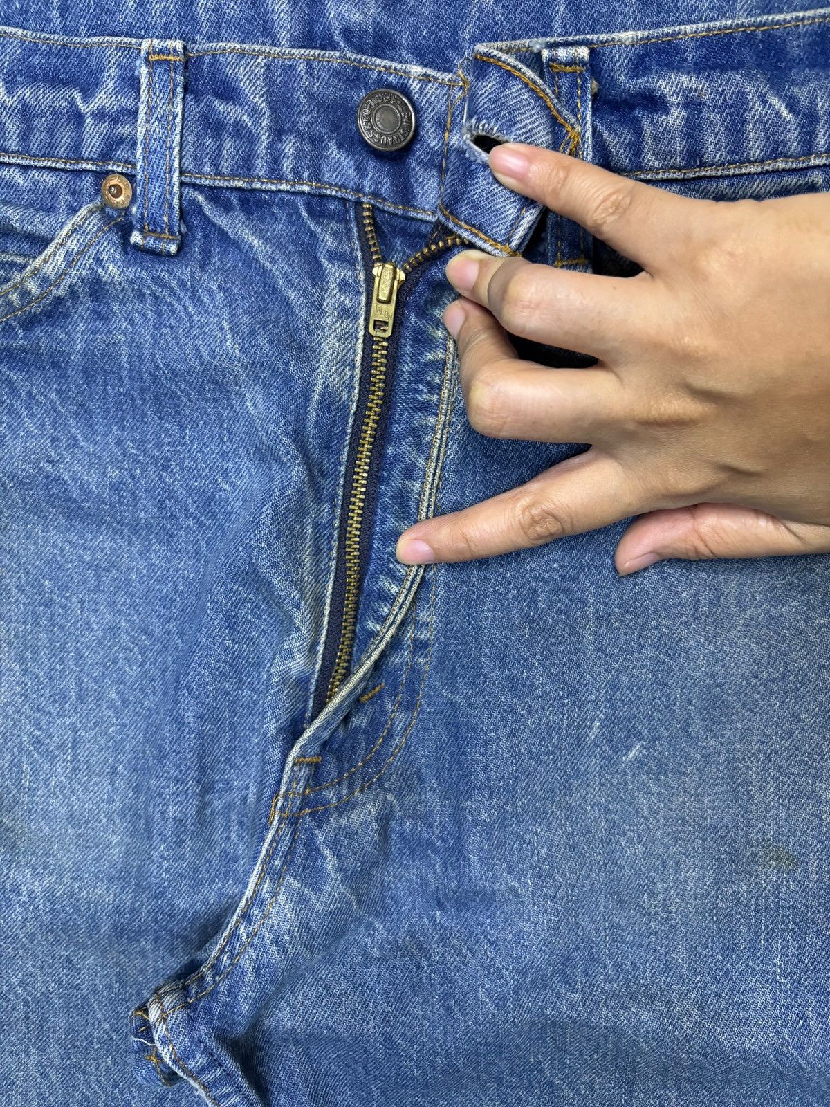 Levi's Vintage 70s Levis 517 Orange Tab Mud Wash Flare Jeans Size US 30 / EU 46 - 3 Thumbnail