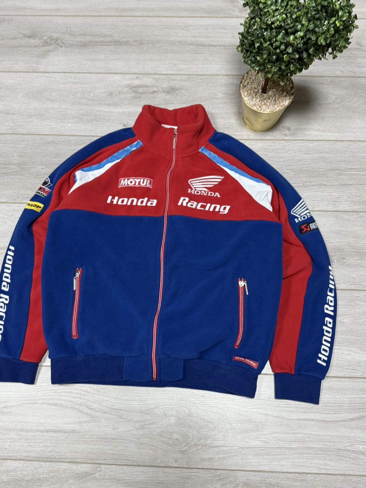 Honda Honda racing fleece zip jacket red blue big logo Size US M / EU 48-50 / 2 - 3 Thumbnail