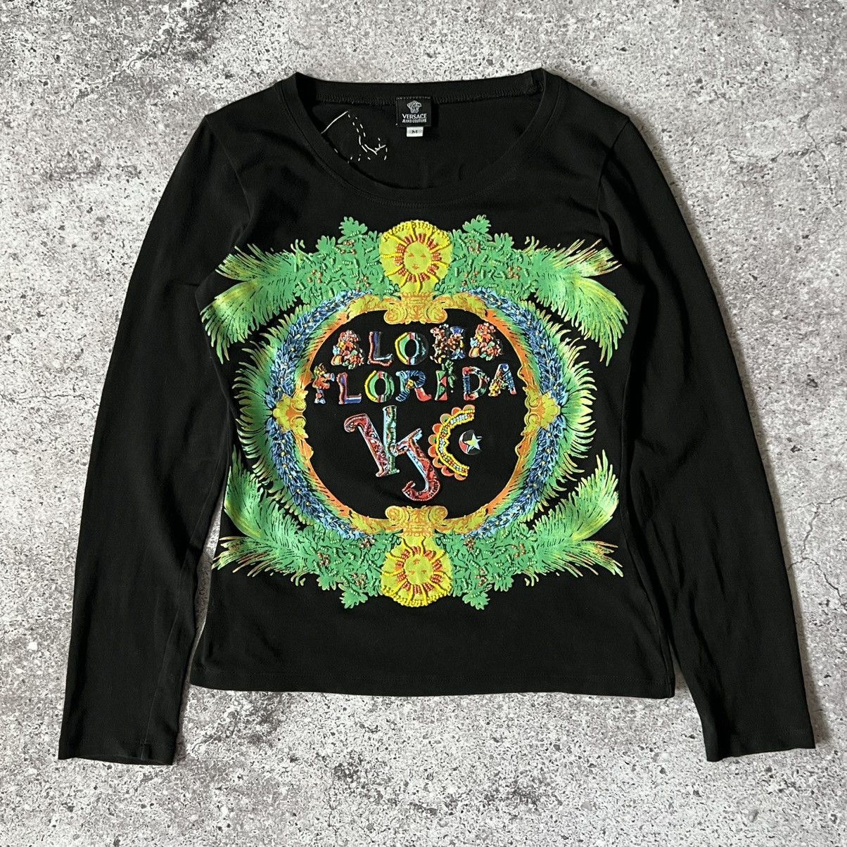 Versace Jeans Couture Vintage Versace Jeans Couture Aloha Florida Beaded Top Size M / US 6-8 / IT 42-44 - 1 Thumbnail