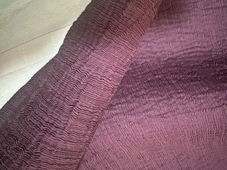 Issey Miyake Issey Miyake size:one size Wine-red crepe wide-crotch pant Size 22" - 3 Thumbnail