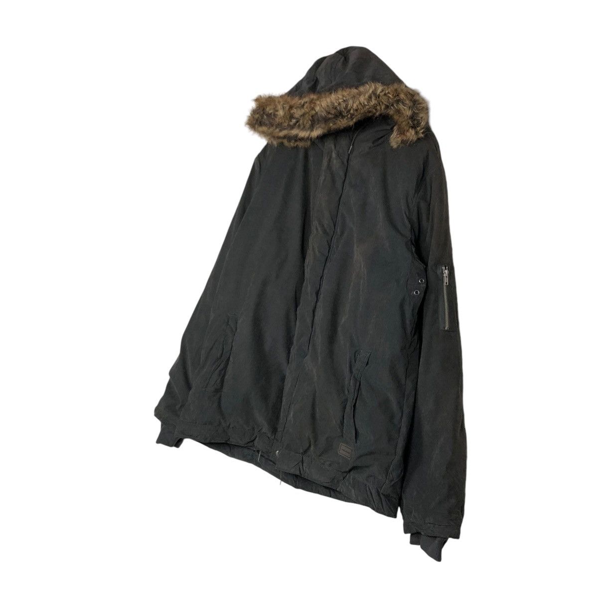 Japanese Brand 🔥VINTAGE BOMBER JACKET CHORE WORKER VOLCOM MINK FUR HOODIE Size US XL / EU 56 / 4 - 4 Thumbnail