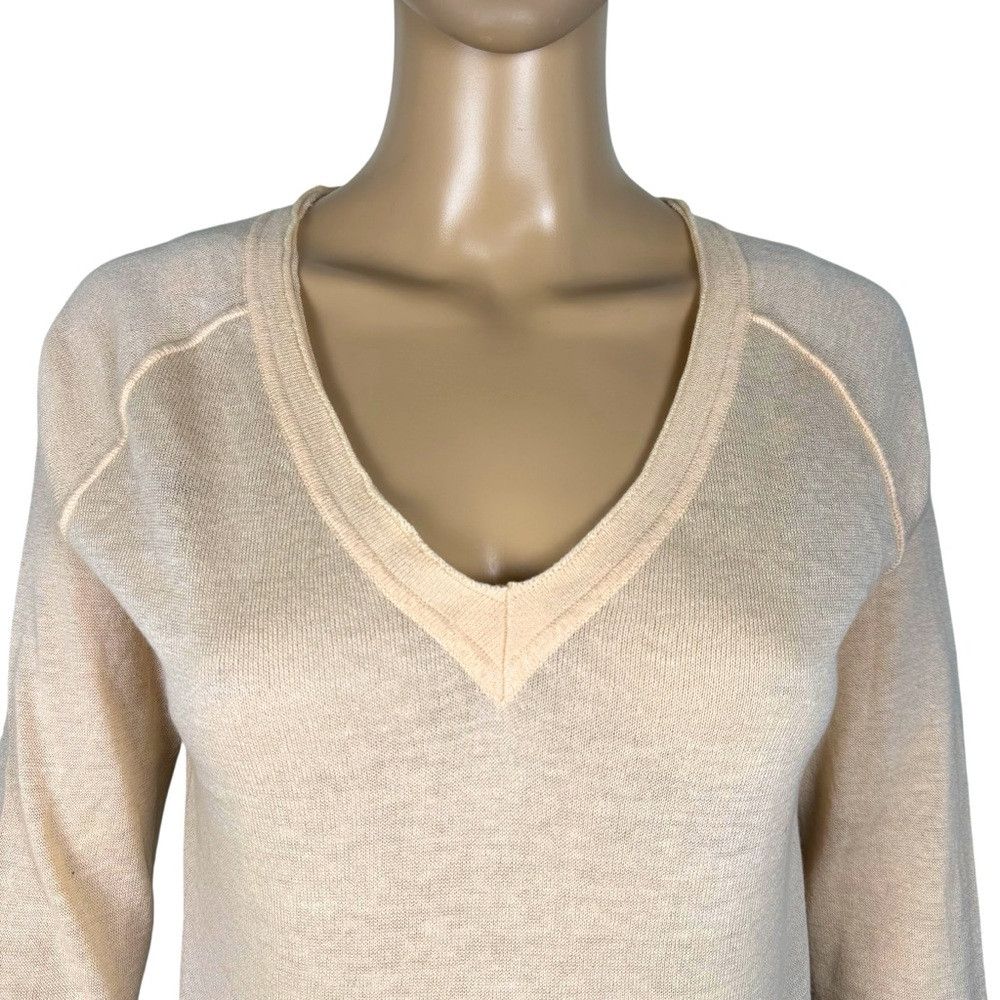 Other NWT New LIAPULL Cotton Cashmere V-Neck Peach Sweater Size S Size S / US 4 / IT 40 - 2 Thumbnail
