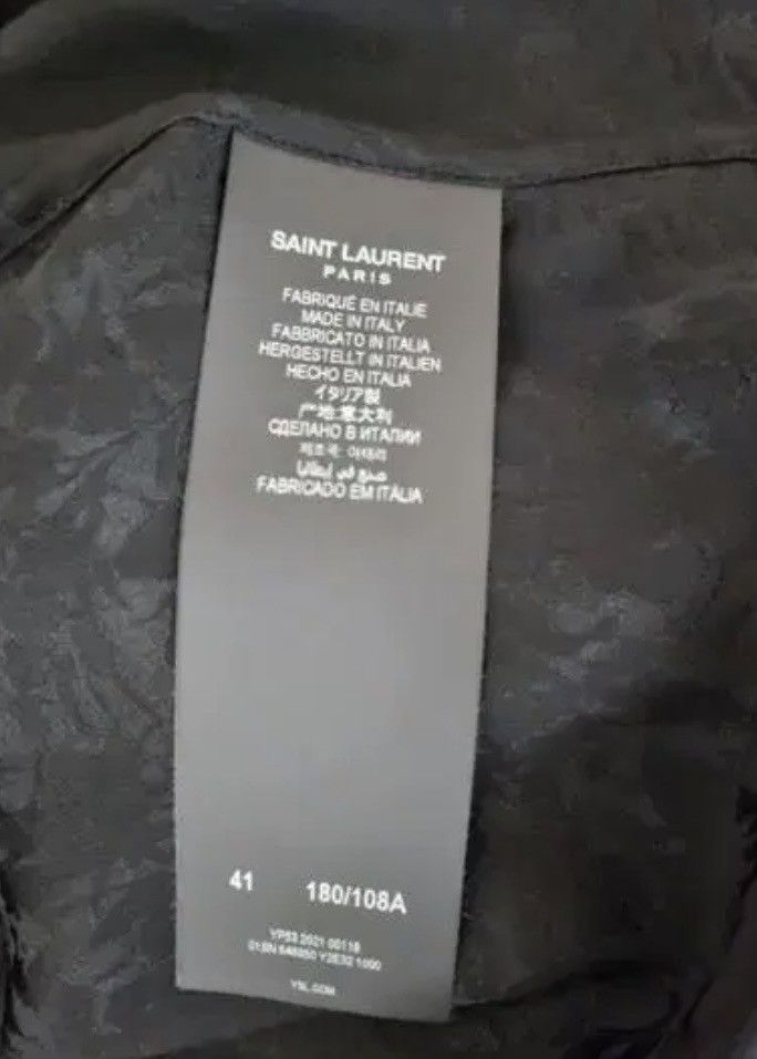 Saint Laurent Paris Saint Laurent Black Floral Rayon Shirts Size US XL / EU 56 / 4 - 5 Thumbnail