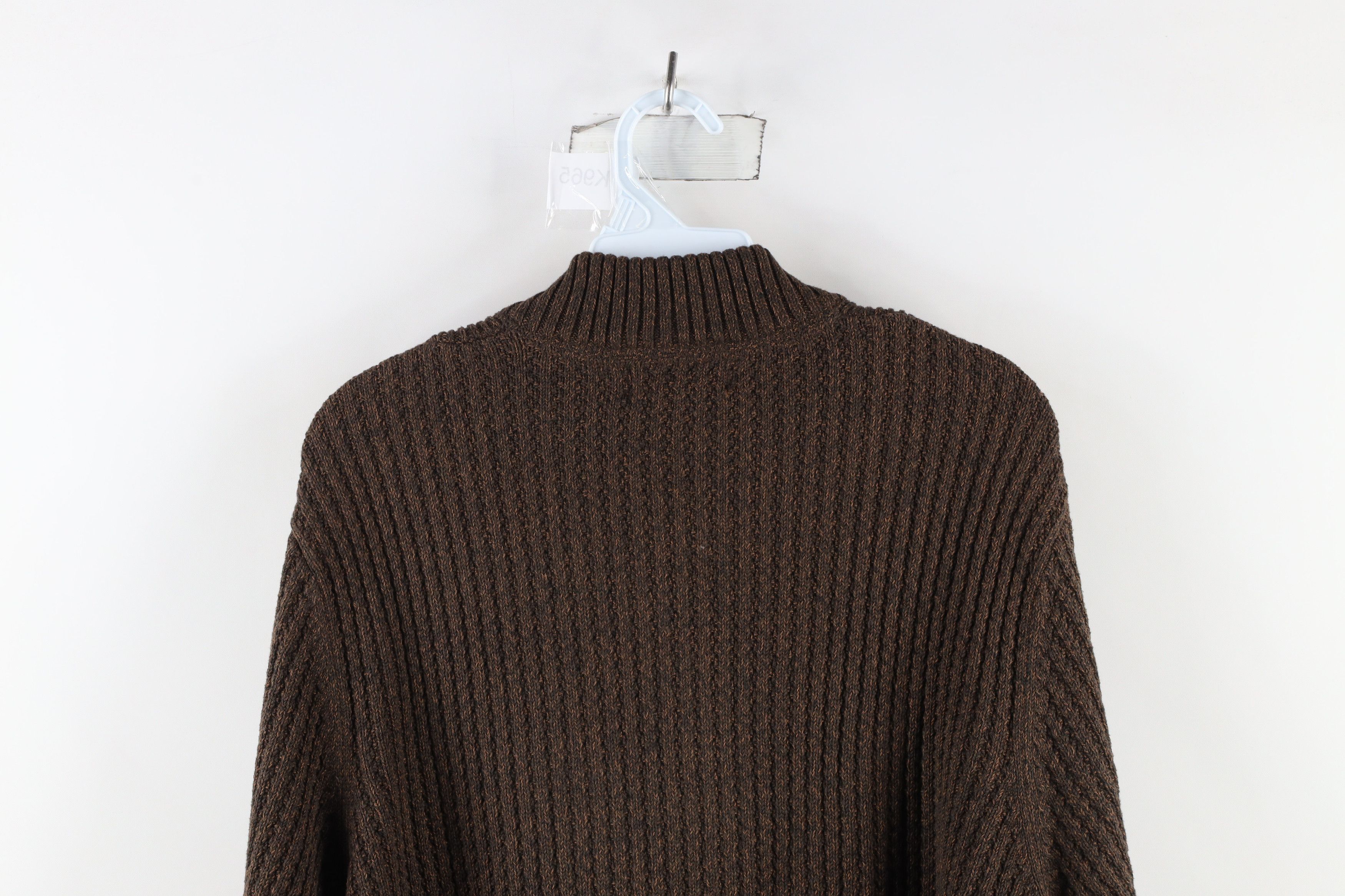 Eddie Bauer × Vintage Vintage 90s Eddie Bauer Ribbed Knit Henley Sweater Brown Size US L / EU 52-54 / 3 - 8 Thumbnail