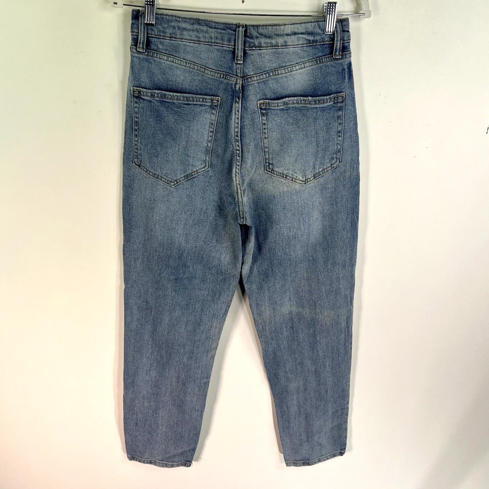 Vintage Wild Fable Jeans 8 Blue 28X26 Straight Distressed Denim Size 30" / US 8 / IT 44 - 4 Thumbnail