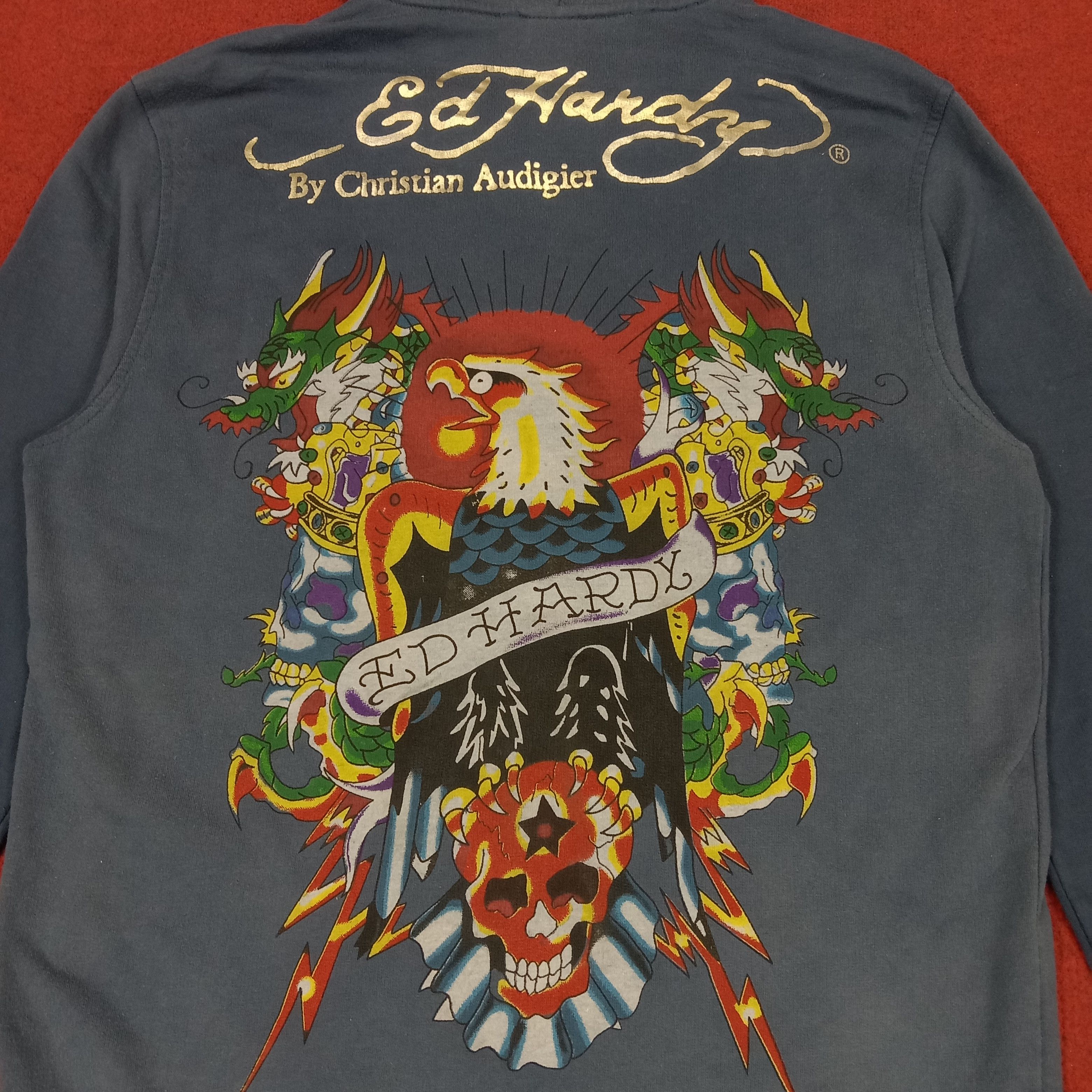 Ed Hardy Ed Hardy Back Print Rock Style Design Zipper Hoodies Size US S / EU 44-46 / 1 - 2 Thumbnail