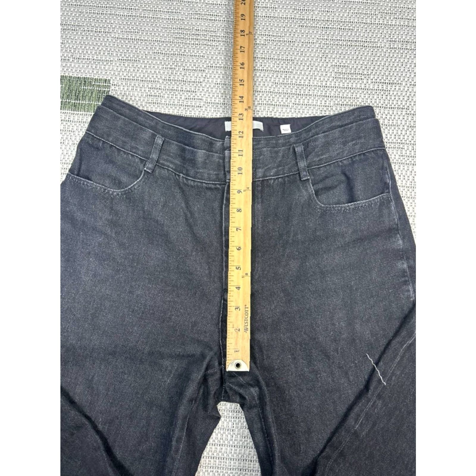 Vince Vince Jeans Womens 29 Black Denim Cotton Double Waistband Wide Leg Casual 31x31 Size 29" - 5 Thumbnail