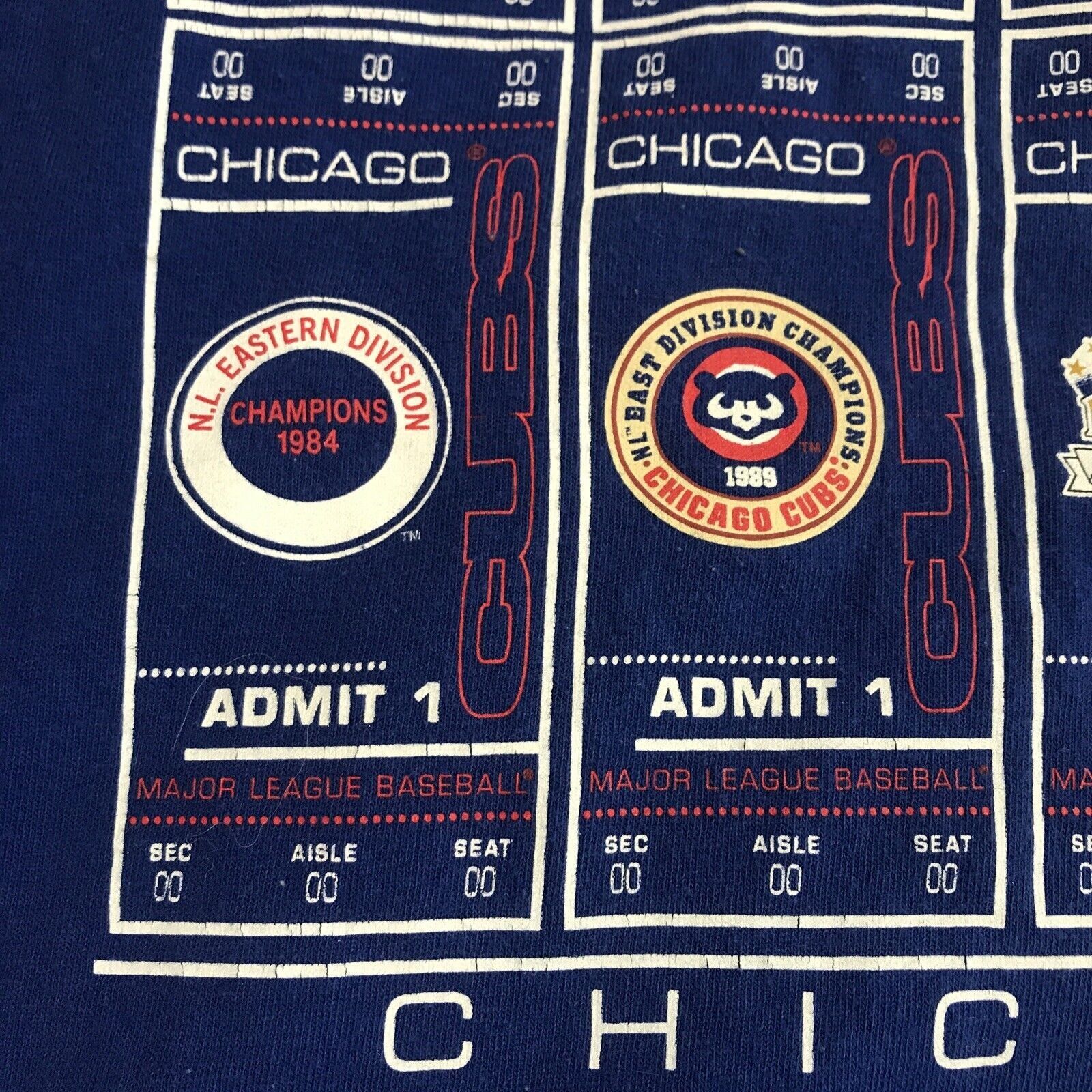 Majestic Majestic Chicago Cubs MLB Basebal Ticket Shirt Adult Large B Size US L / EU 52-54 / 3 - 8 Thumbnail