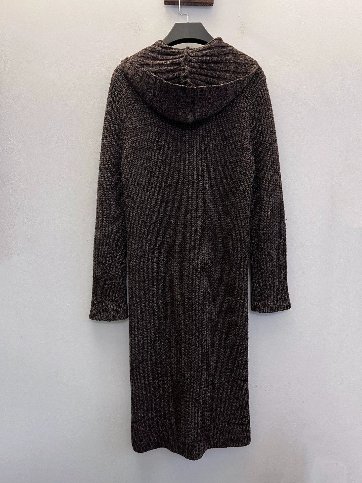 Other French Vintage Horn Button Knit Hooded Long Coat Size XS / US 0-2 / IT 36-38 - 7 Thumbnail