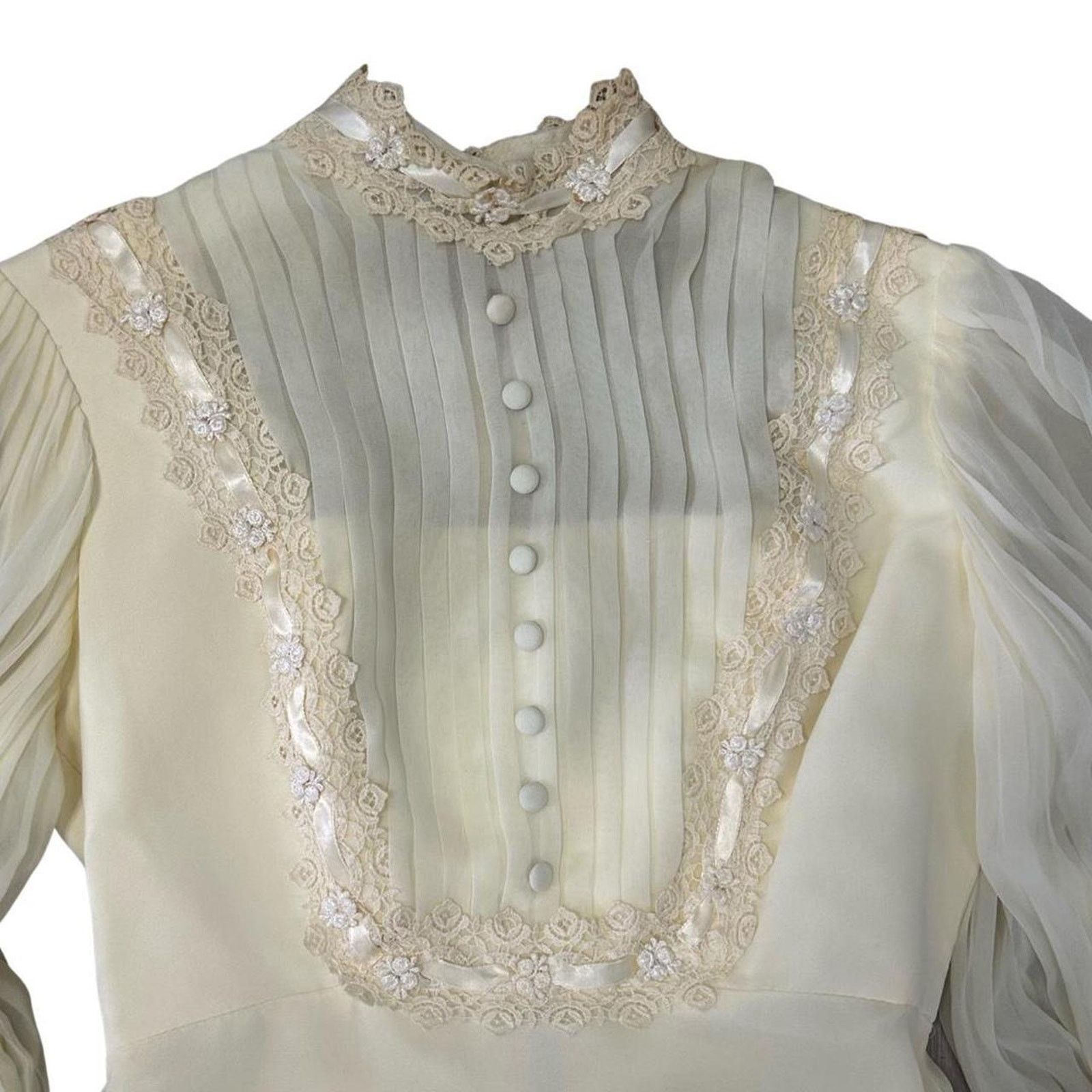 Vintage 70s vintage prairie dress victorian maxi wedding dress Size S / US 4 / IT 40 - 3 Thumbnail