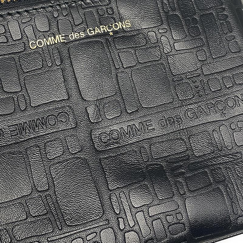 Comme des Garcons Wallet Coin Case Leather Embossed Design Black Size ONE SIZE - 3 Thumbnail