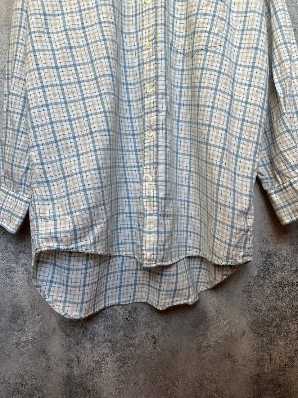 James Meade Flannel Plaid Shirt LS Cotton/Wool Button Up