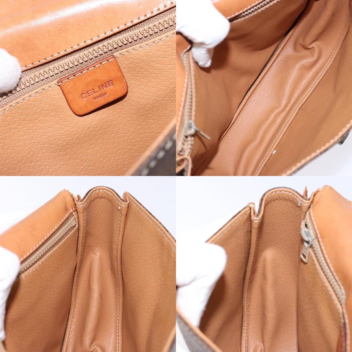 Celine CELINE Macadam Canvas Hand Bag Pvc Leather Brown Gold Size ONE SIZE - 12 Thumbnail