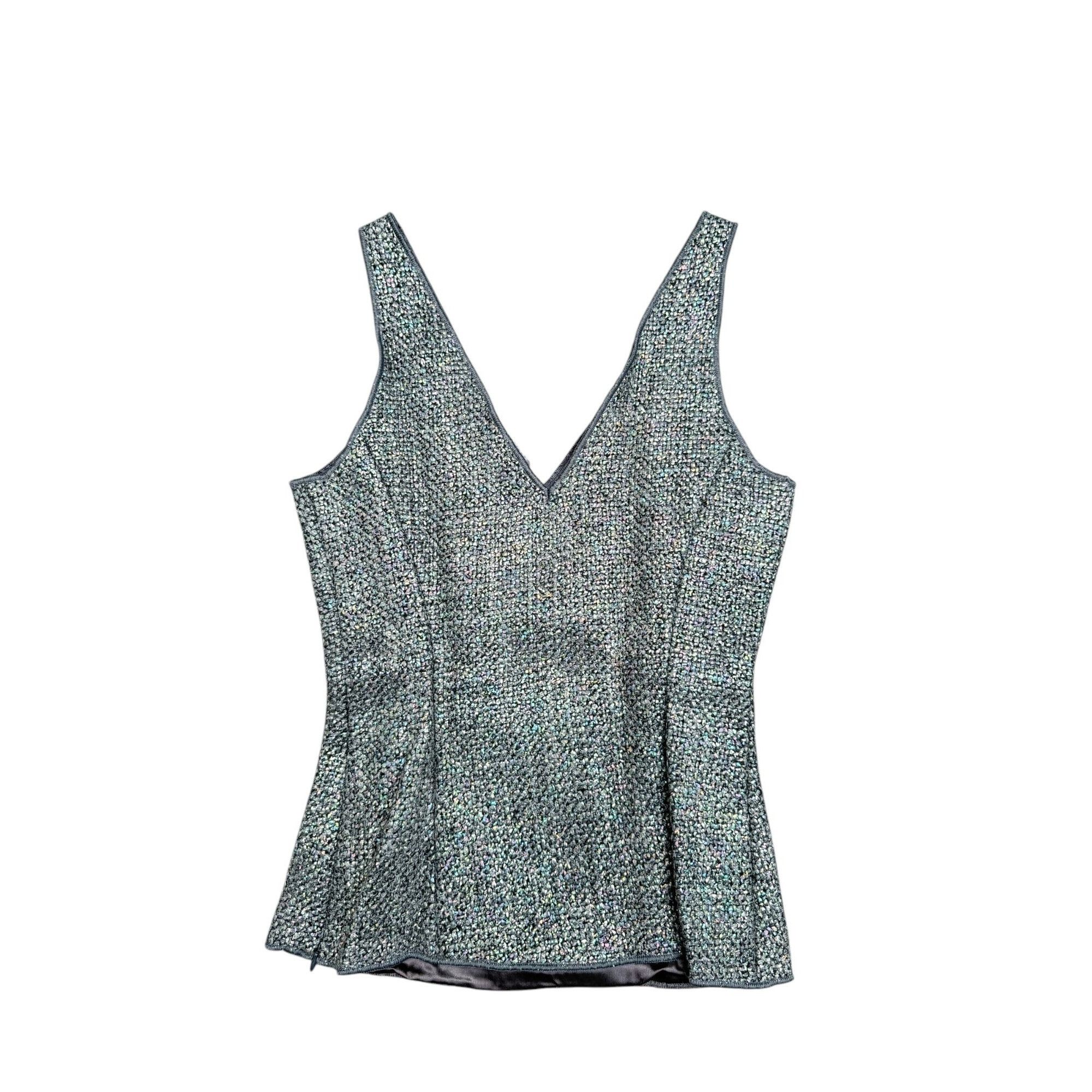 Miu Miu Grey Shiny Top Size XS / US 0-2 / IT 36-38 - 2 Thumbnail