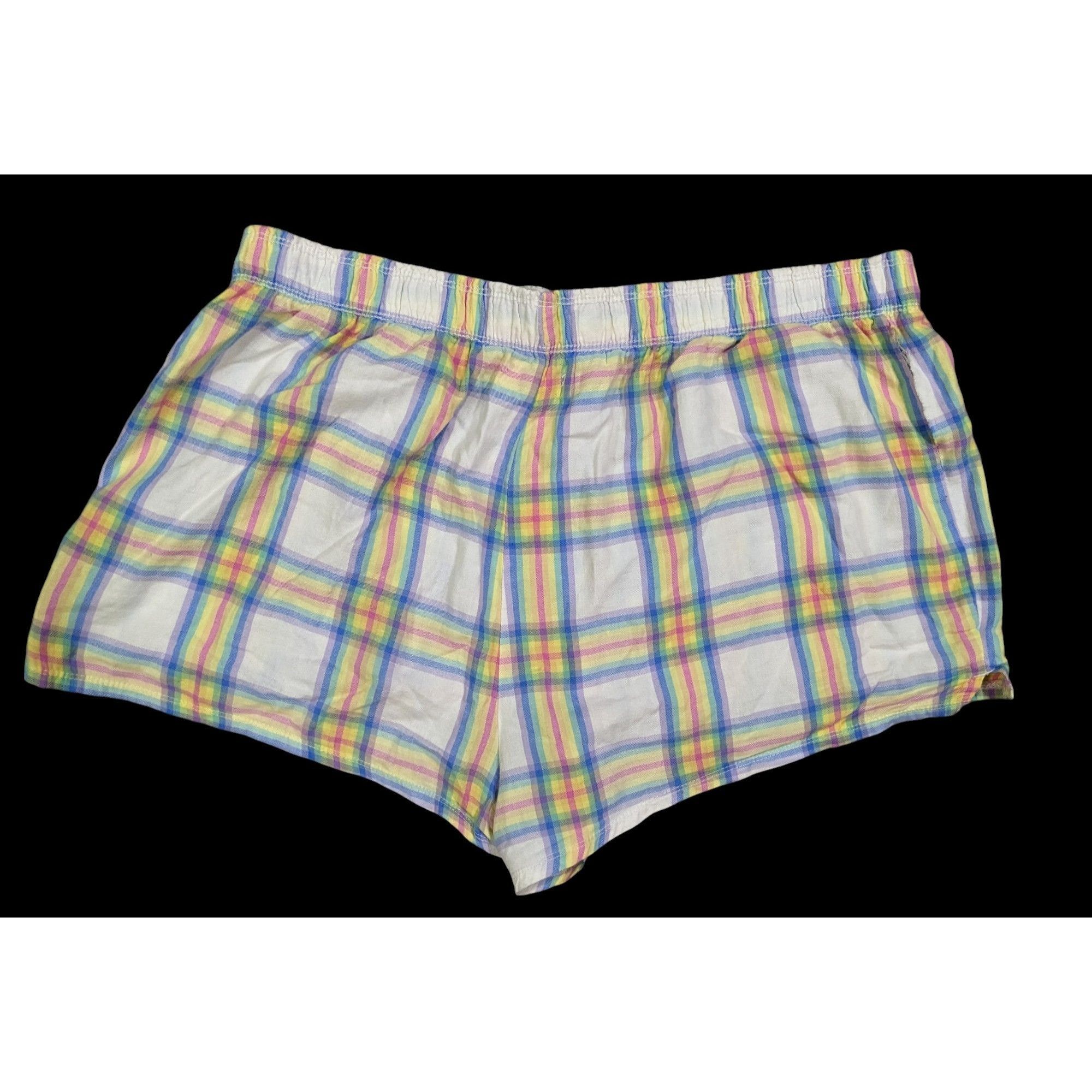 Other Retro Rainbow Plaid Casual Shorts by Colsie Size 34" / US 12 / IT 48 - 2 Thumbnail