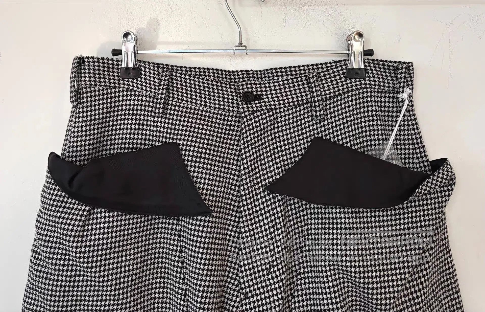 Sulvam Houndstooth Pattern Casual Pants with Patch Pockets. Size US 34 / EU 50 - 5 Thumbnail