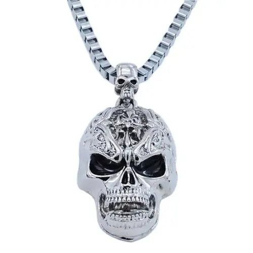 Vintage Retro Hip-hop Evil Skull Necklace Size ONE SIZE - 1 Thumbnail