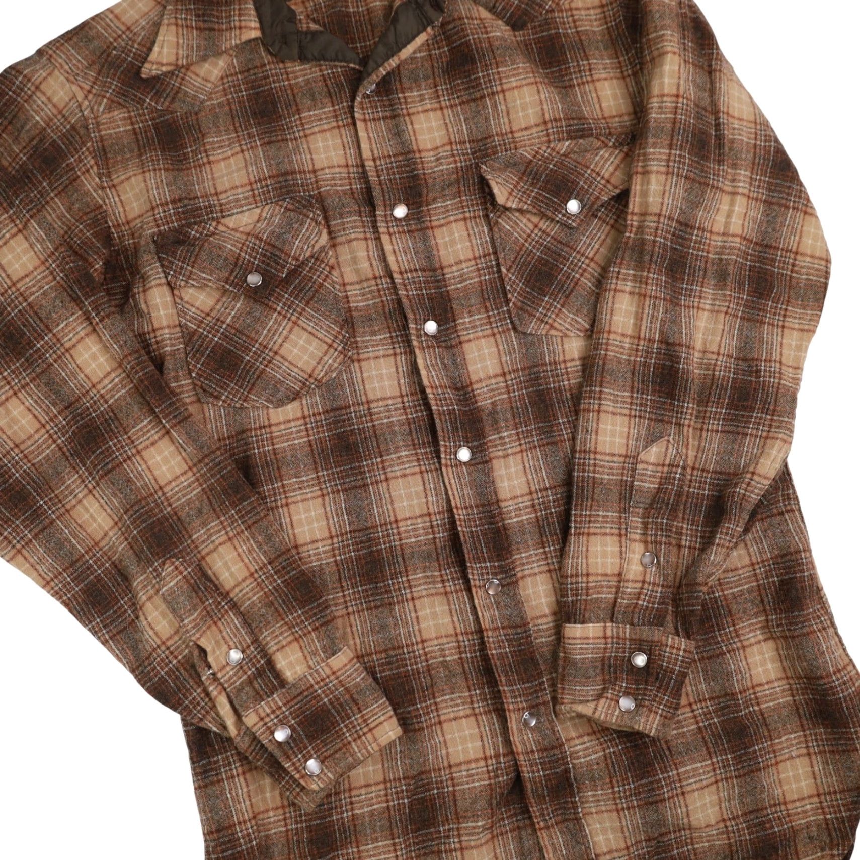 Pendleton VINTAGE Pendleton Mens Shirt Western Wool Pearl Snap Long Sleeve M Brown Men Size US M / EU 48-50 / 2 - 3 Thumbnail