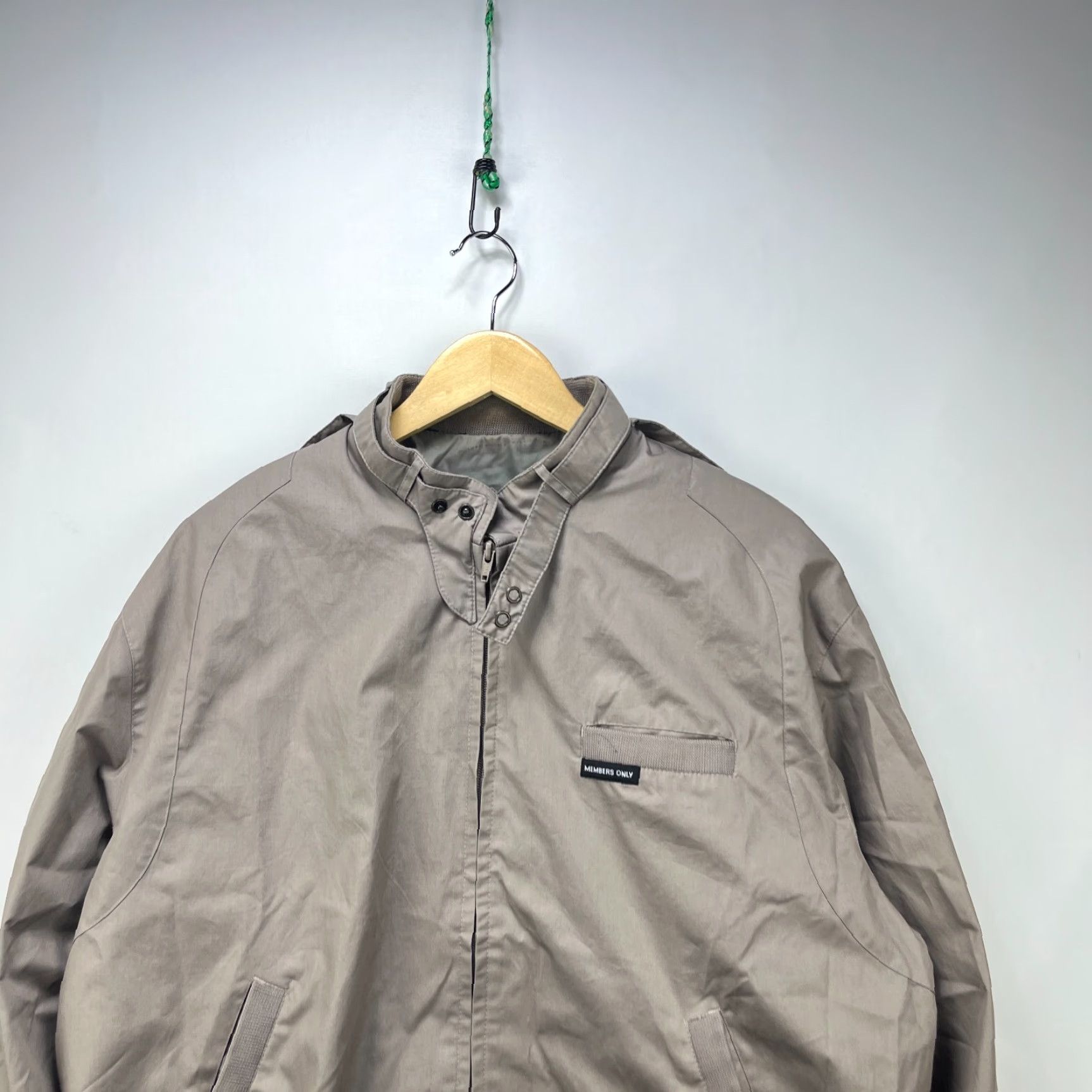 Members Only VINTAGE Members Only Jacket Windbreaker 90s Mens L Beige Size US L / EU 52-54 / 3 - 2 Thumbnail