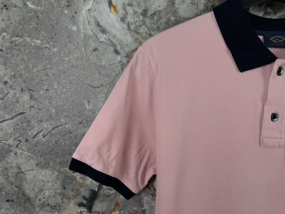 Paul & Shark Paul & Shark Yachting Polo Shirt Pink Navy Trim Logo Patch Size US L / EU 52-54 / 3 - 7 Thumbnail