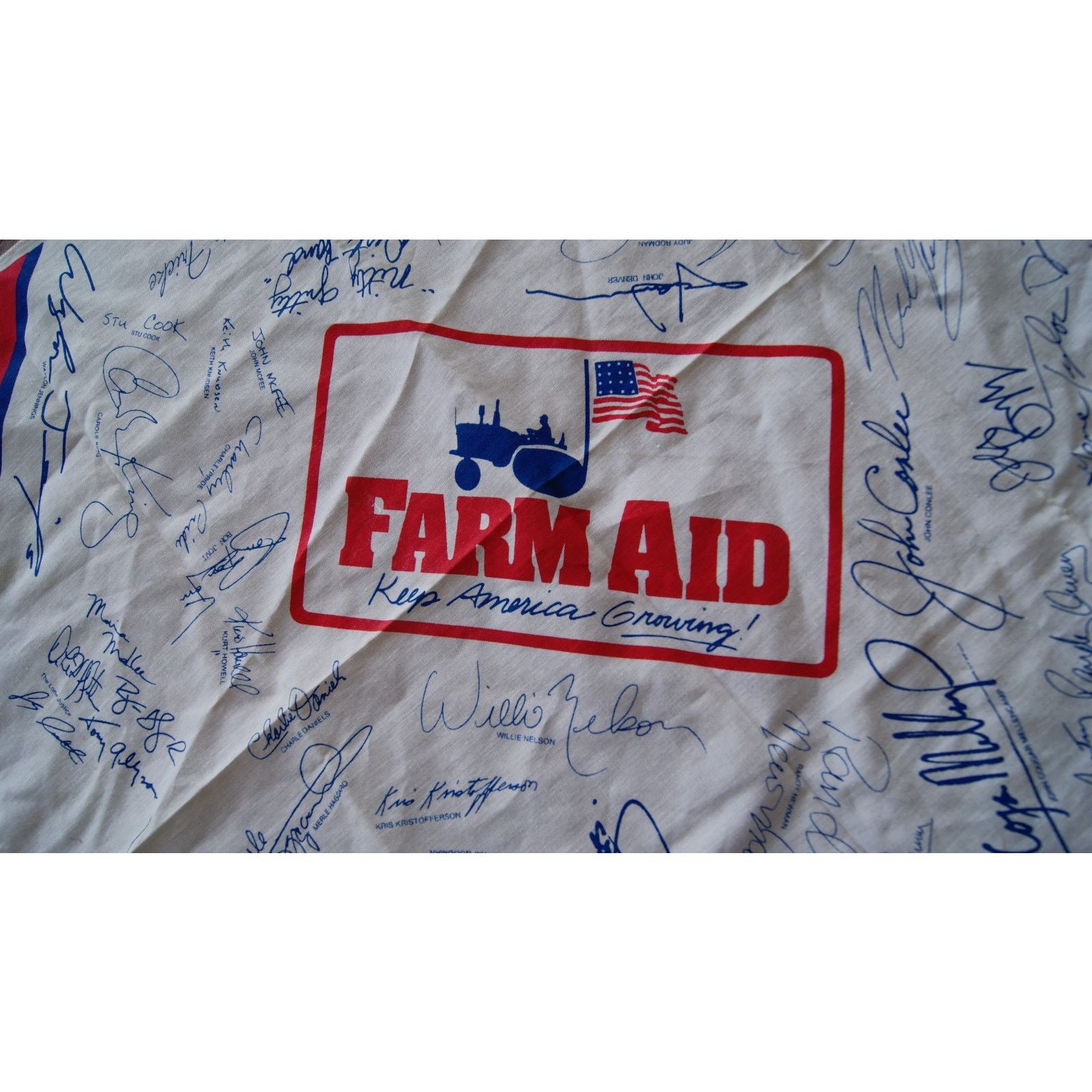 Vintage VTG Farm Printed Autographs Scarf Handkerchief Size ONE SIZE - 2 Thumbnail