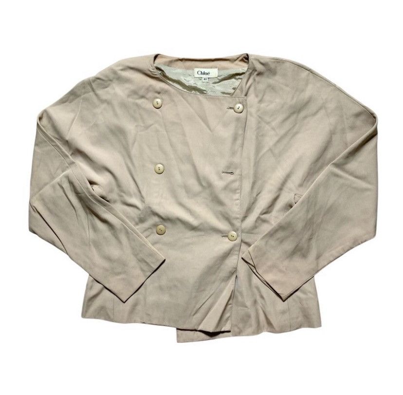 Chloe VTG 90s CHLOE BLAZER BEIGE DOUBLE BUTTON Size S / US 4 / IT 40 - 4 Thumbnail