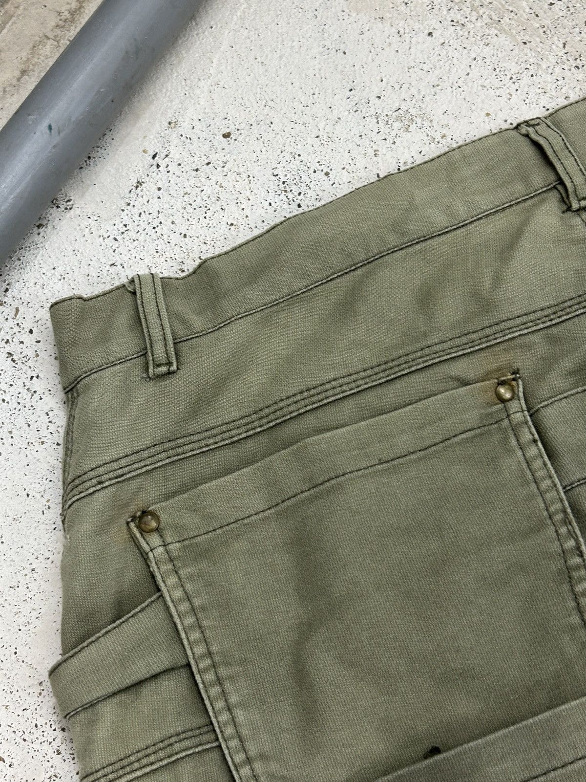 20471120 × GOSTAR DE FUGA × Japanese Brand Techno Japan Double Waist Baggy Cargo Parachute Faded Green Size US 35 - 19 Thumbnail