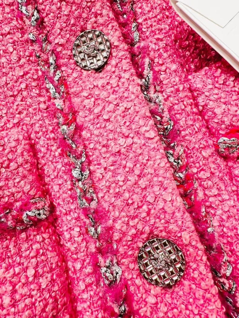 Chanel Chanel High-end handicraft workshop pink tweed medium-leng Size XS / US 0-2 / IT 36-38 - 4 Thumbnail