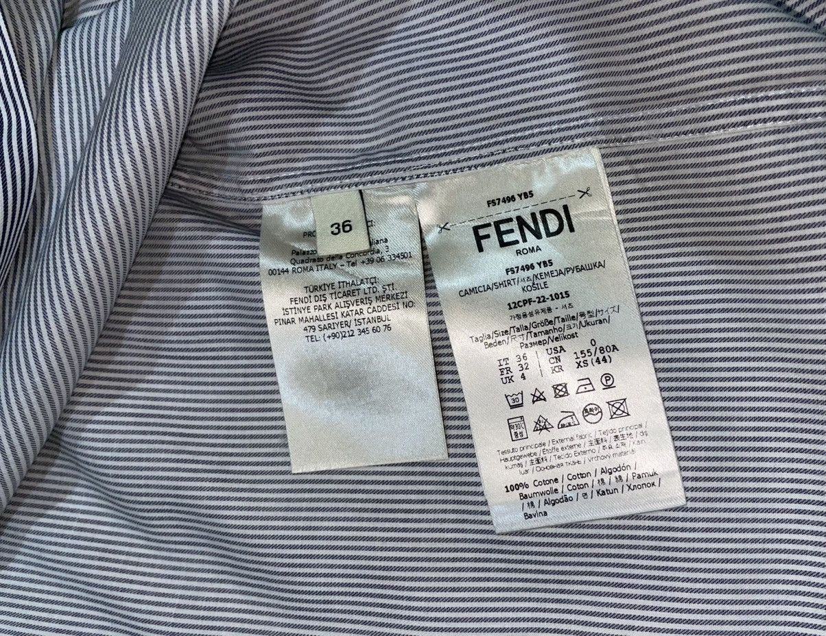 Fendi FENDI Pinstripes Button Down Cotton Shirt Size S / US 4 / IT 40 - 13 Thumbnail