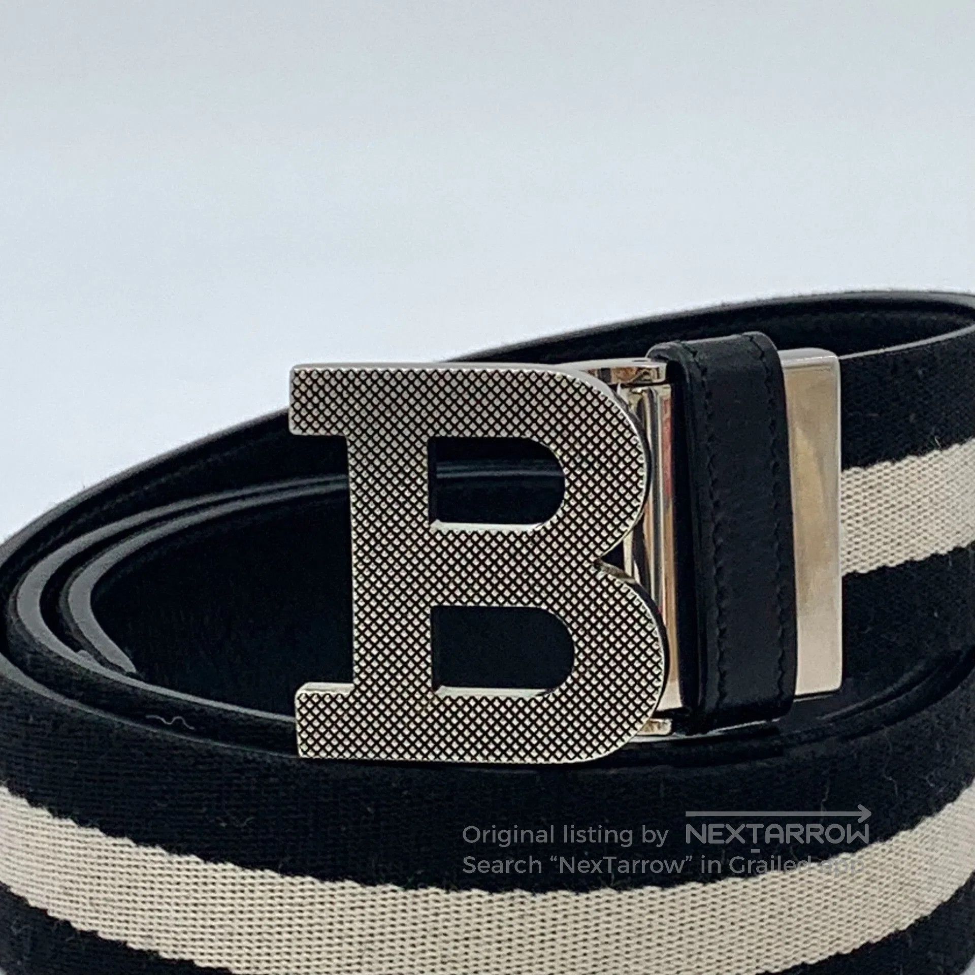 Bally Bally Black Striped Logo Smooth Buckle Belt. Size ONE SIZE - 3 Thumbnail