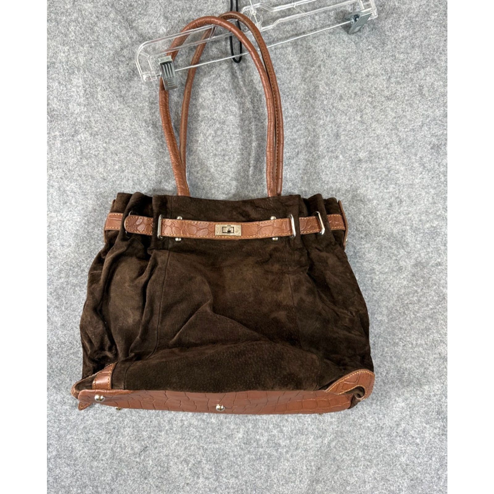 Vintage VINTAGE Gun Tote’n Mamas Shoulder Bag Womens Brown Concealed Carry Suede Leather Purse Size ONE SIZE - 2 Thumbnail
