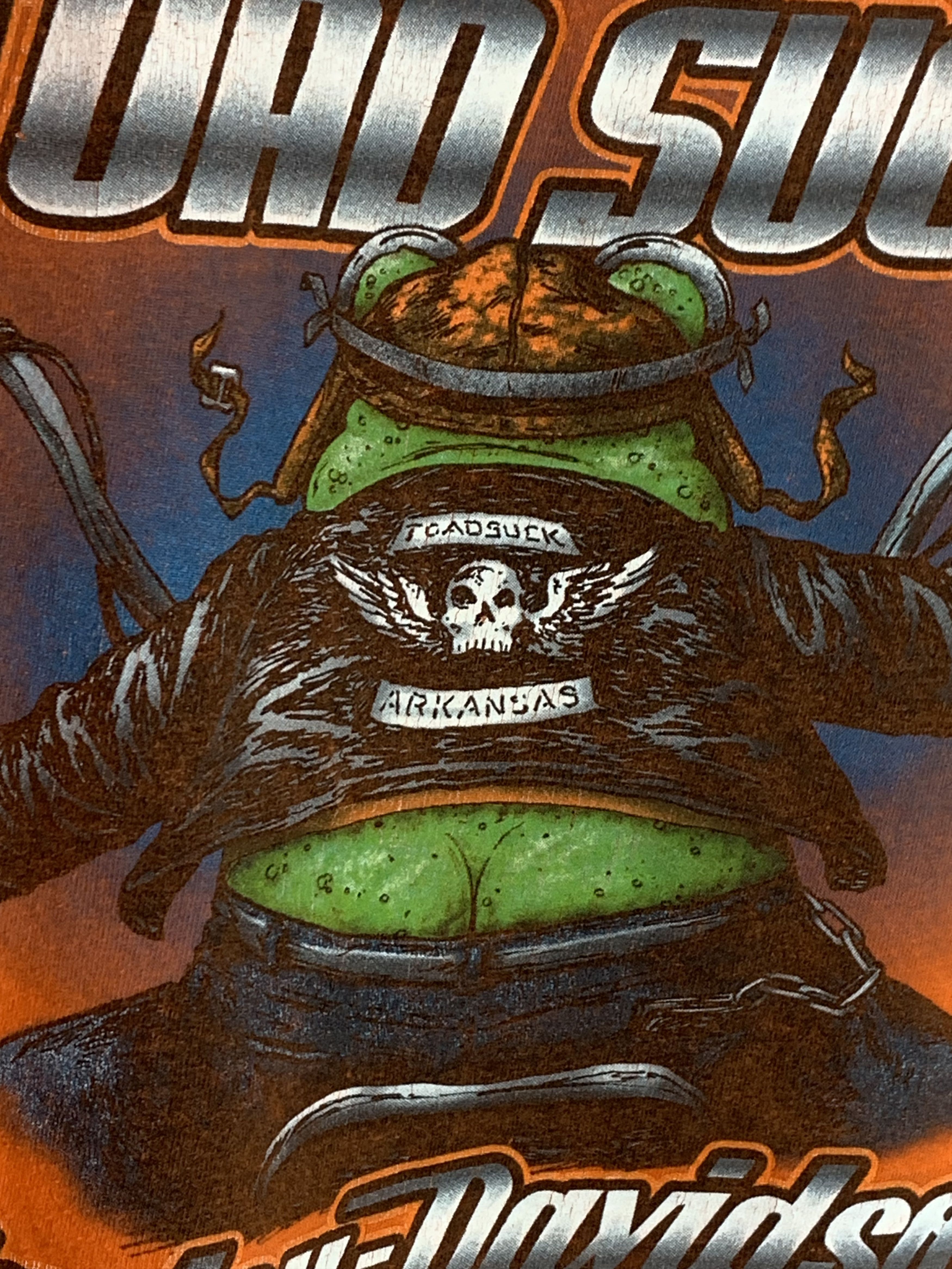 Harley Davidson RARE* Vintage Harley Davidson Toad Suck Frog Biker Art Shirt Size US XL / EU 56 / 4 - 6 Thumbnail