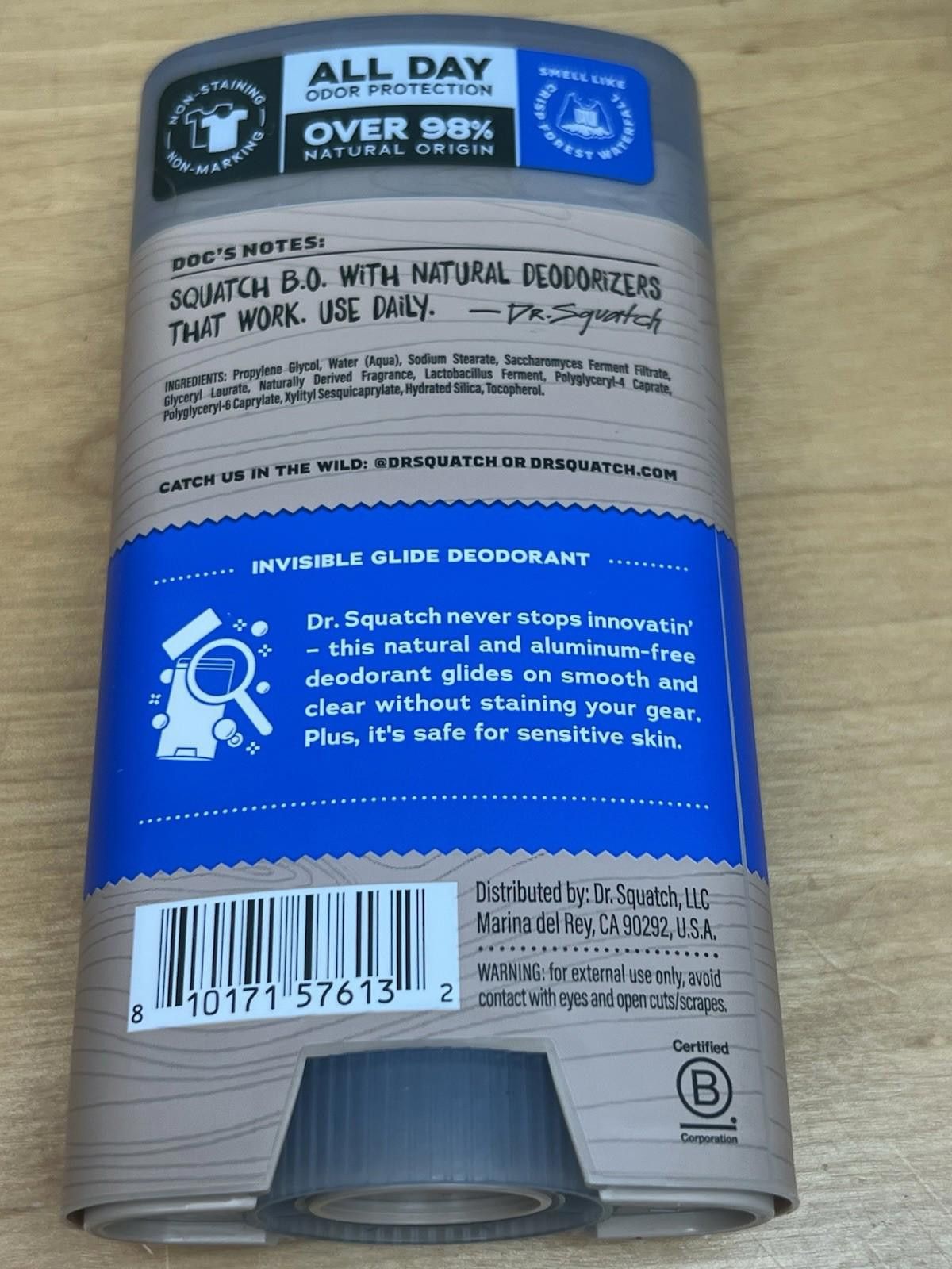 Other Dr. Squatch Mens Fresh Falls Natural Deodorant 2.65oz Size ONE SIZE - 4 Thumbnail