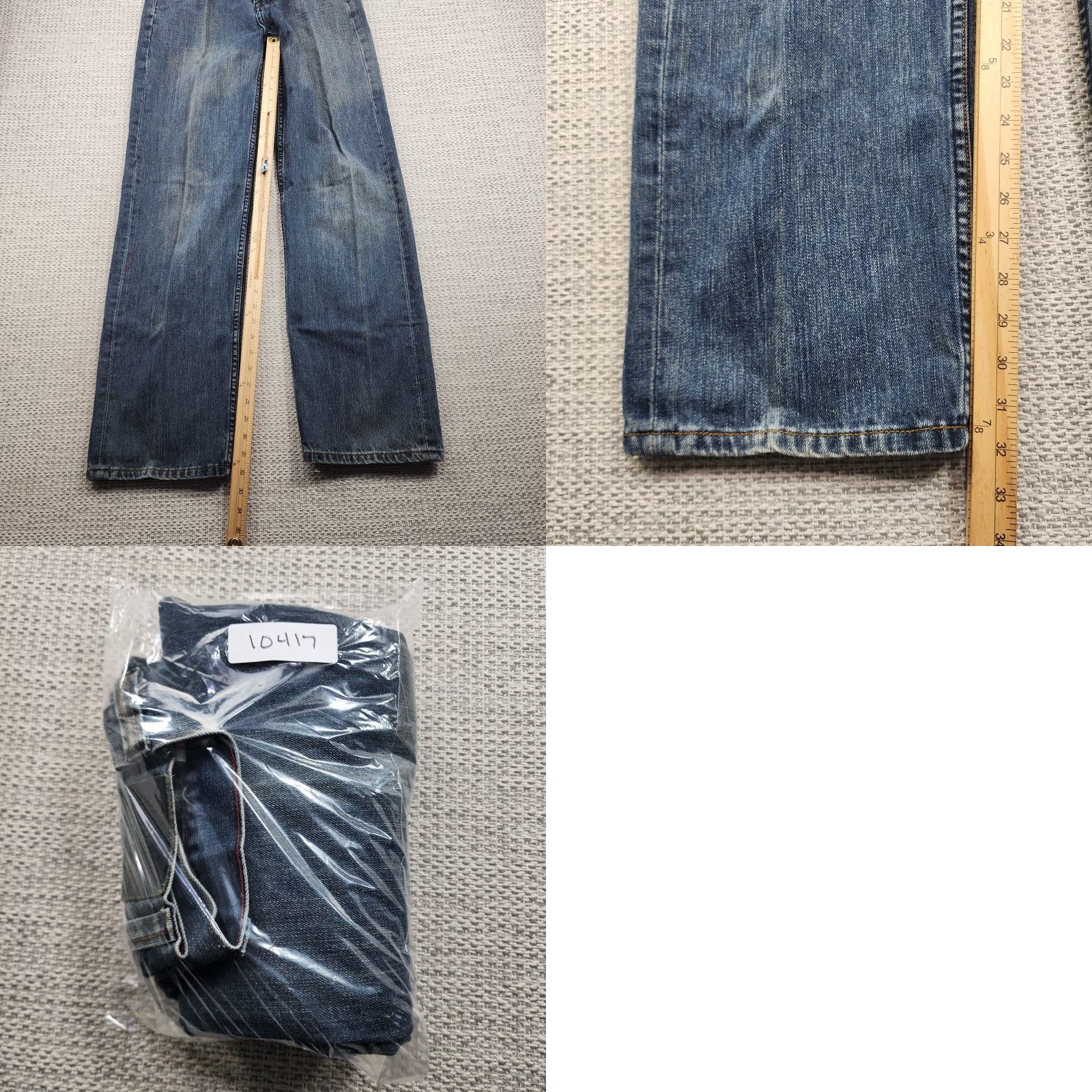 Von Dutch VINTAGE Von Dutch Jeans 31x32 Selvedge Blue Denim Button Fly Retro Rockabilly Mens Jeans 80s 90s Hipster Grunge USA Logo Size US 31 - 9 Thumbnail