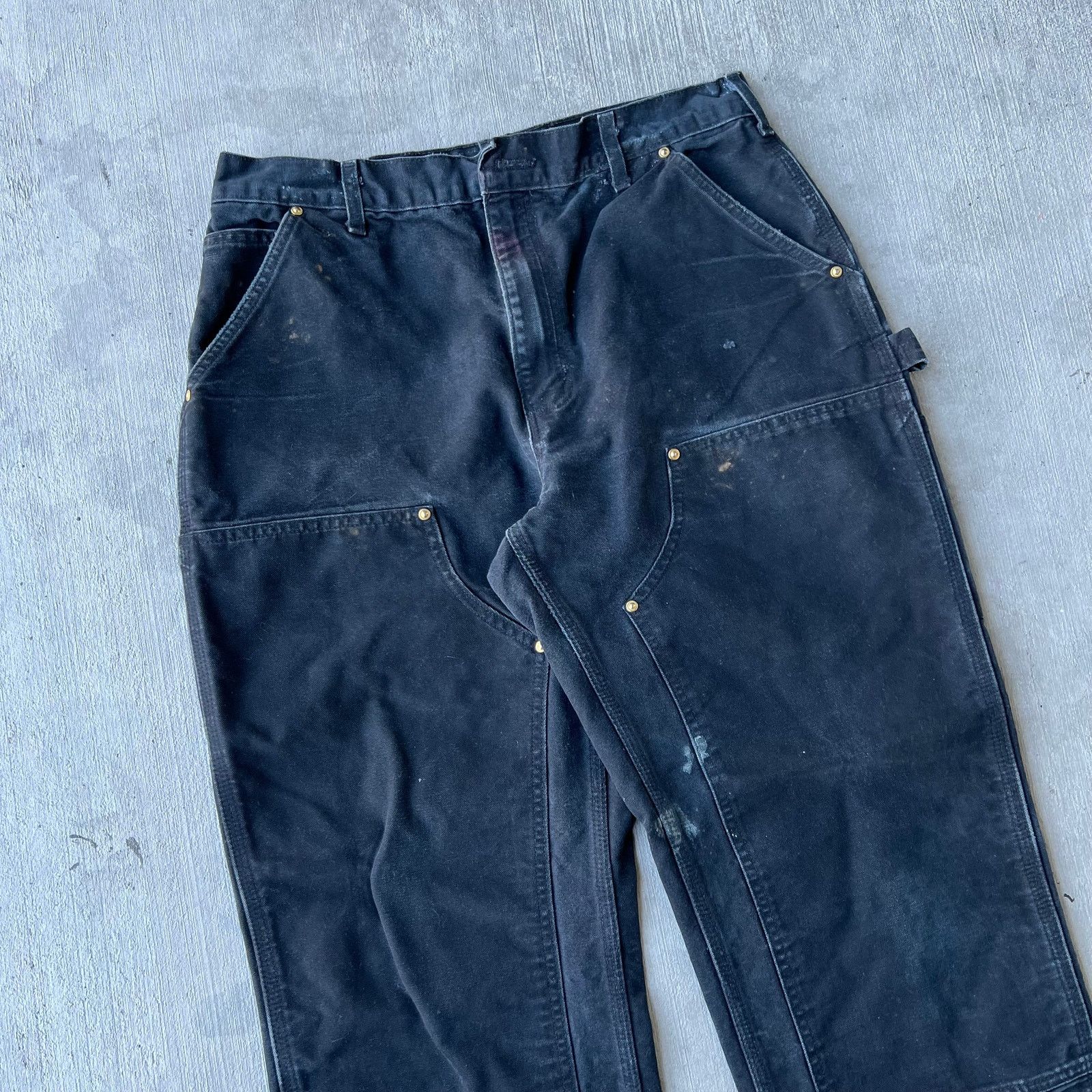 Carhartt × Vintage Carhartt faded black double knee work wear carpenter pants Size US 30 / EU 46 - 2 Thumbnail