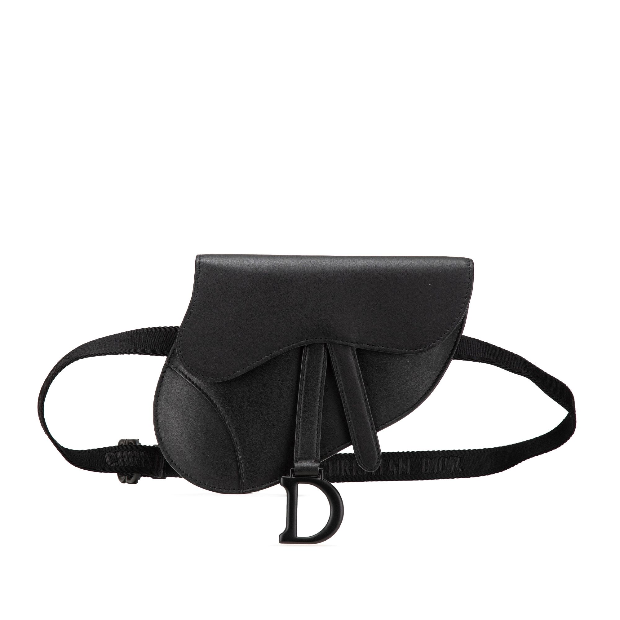 Dior Ultra Matte Calfskin Saddle Belt Bag in Black, Women's