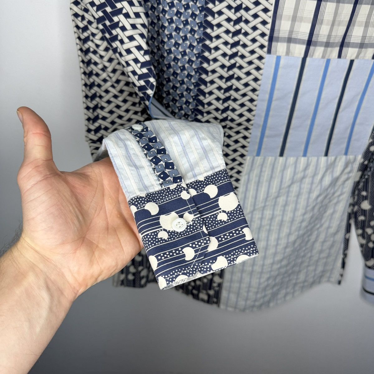 Burberry Burberry Runaway Patchowrk Button Up Shirt Blue Print Size US S / EU 44-46 / 1 - 9 Thumbnail