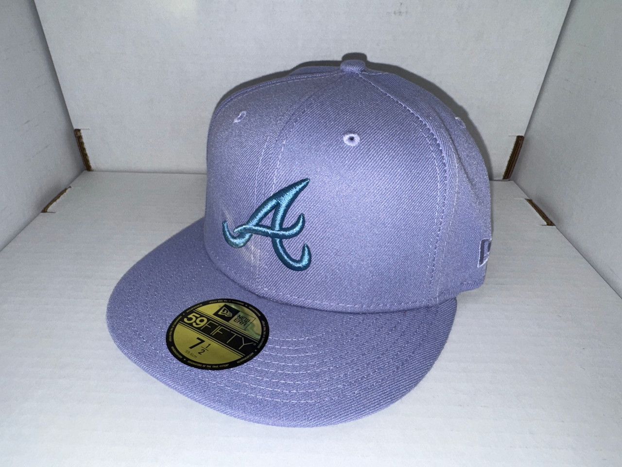 New Era ATL Braves Fitted, Violet (Size 7 1/2) Size ONE SIZE - 2 Thumbnail