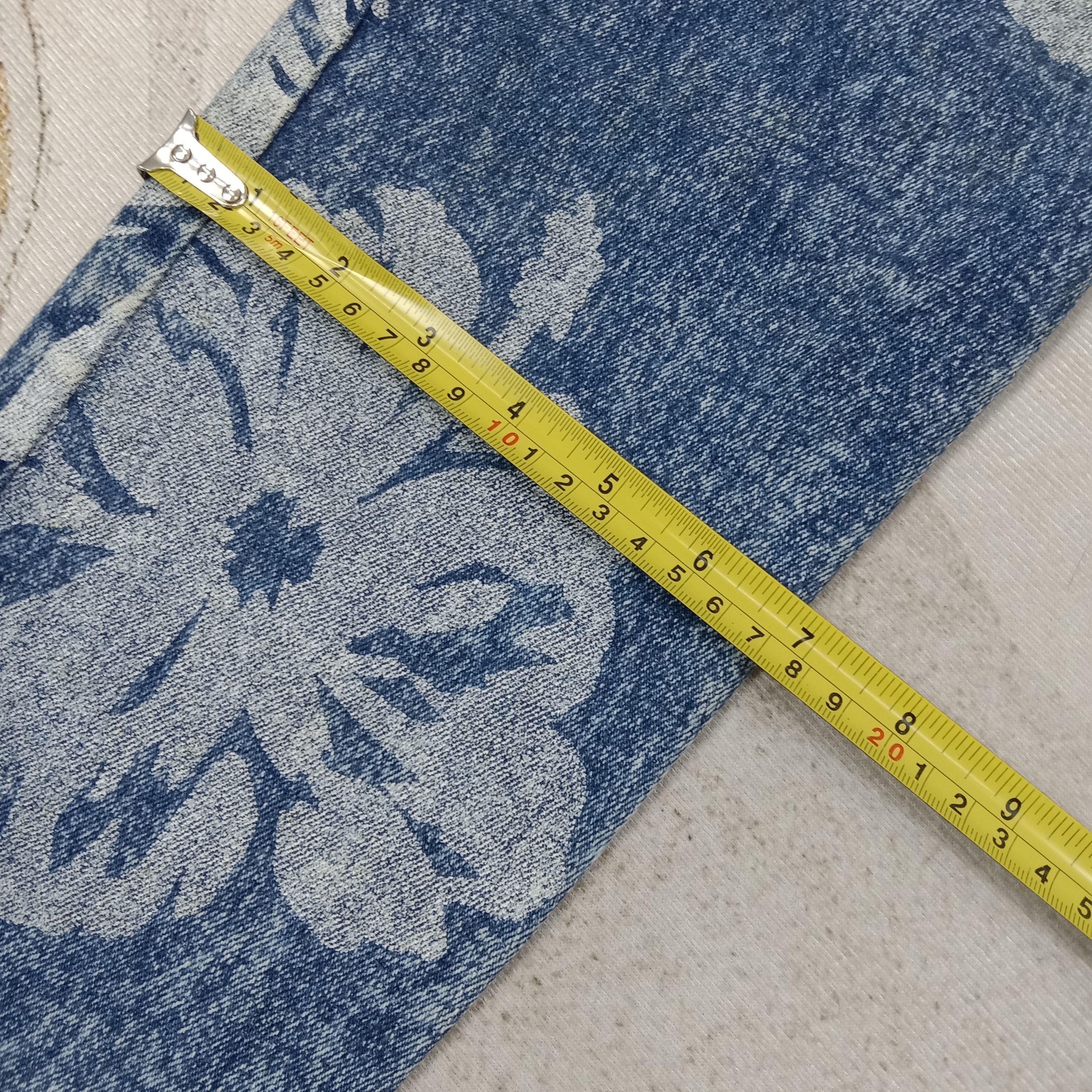 Japanese Brand Ryu Sports Japanese Flower Art Denim Jeans C258N26 Size 23" - 11 Thumbnail