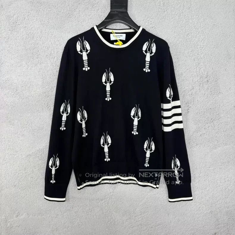 Thom Browne Thom Browne Black Lobster Embroidered Wool Knit Sweater Size US L / EU 52-54 / 3 - 1 Thumbnail