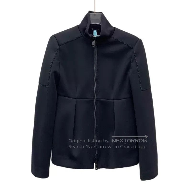 Prada Prada Black stand-up collar zipper long-sleeved slim jacke Size US M / EU 48-50 / 2 - 1 Thumbnail